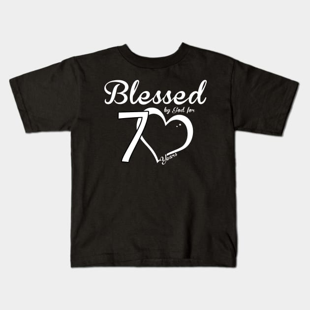 Blessed by god for 70 years Kids T-Shirt by TEEPHILIC